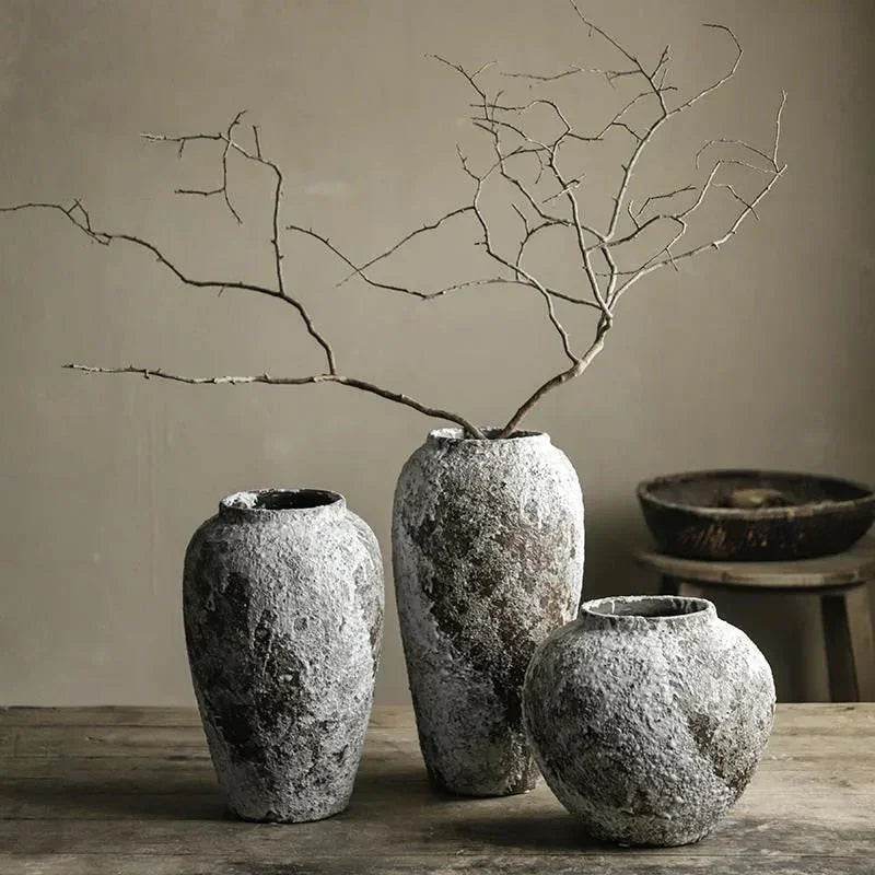 Alba Collection | Ceramic Vase with Stone-Stained Finish | Elegant Home Decor for Cozy Atmosphere 2