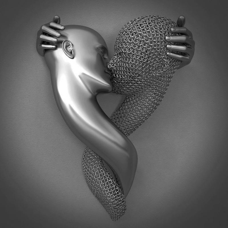 AmorArte | Canvas Wall Art Prints with Metal Love Figure | Modern Decor for Romantic Spaces 4