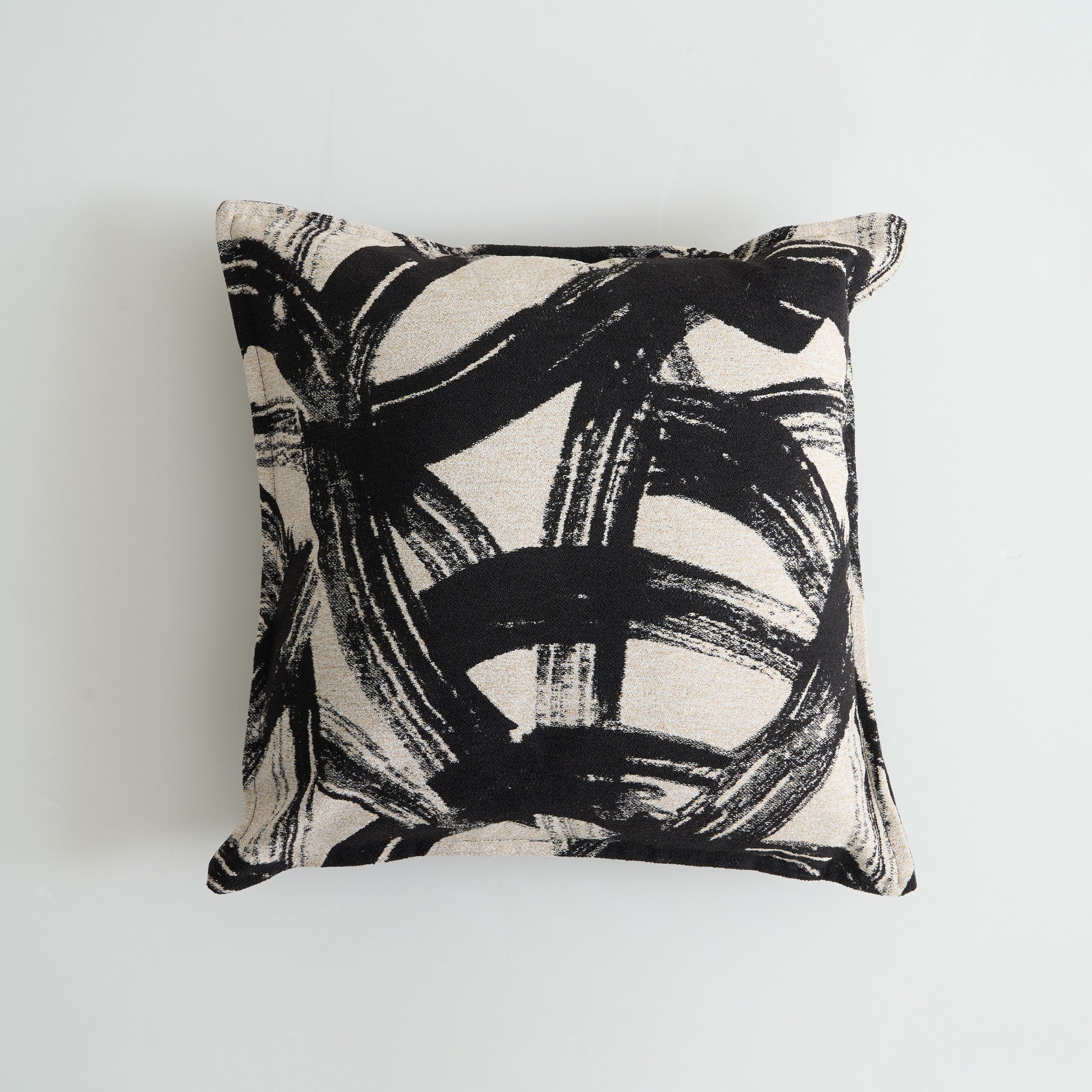 Artistic Home Decor | Modern Art Cushion Cover with Hidden Zipper | Cozy Black & White Design for Stylish Interiors 0