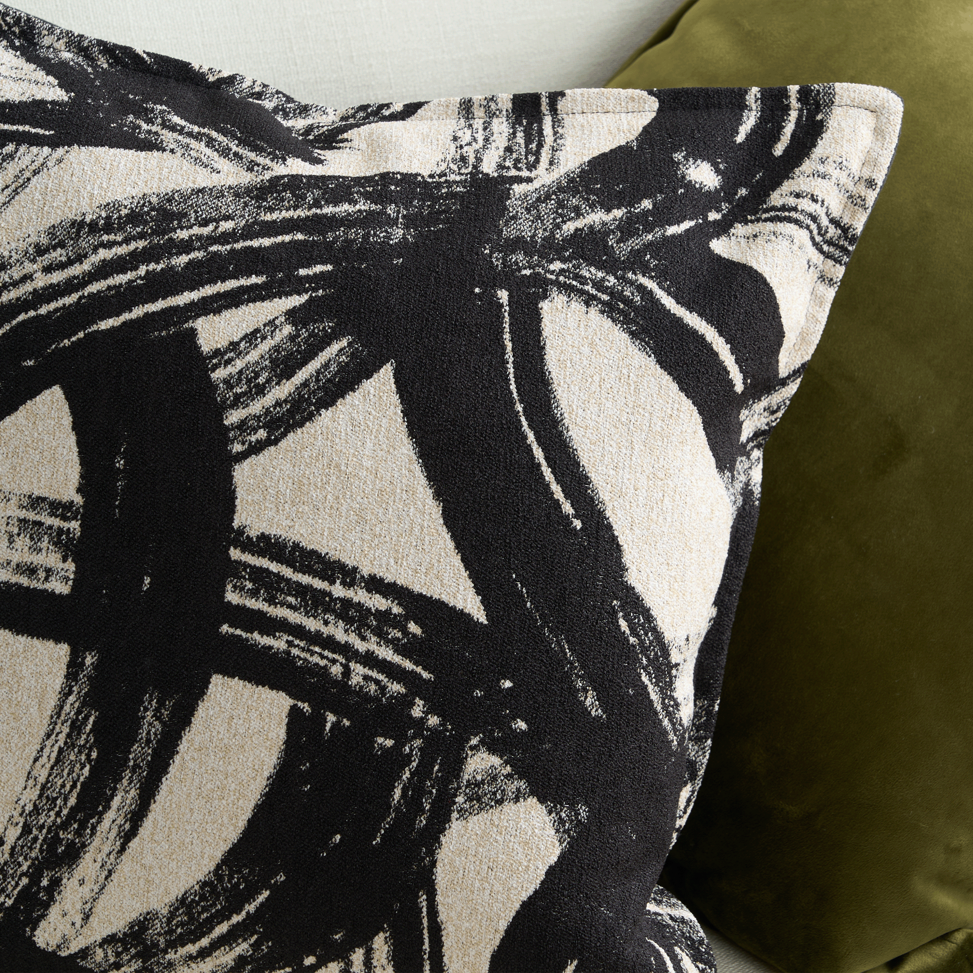 Artistic Home Decor | Modern Art Cushion Cover with Hidden Zipper | Cozy Black & White Design for Stylish Interiors 4