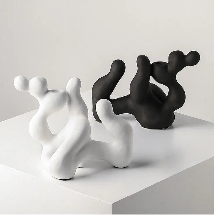 Artistic Nordic Candle Holder | Unique Ceramic Design with Irregular Shape | Modern Decor for Stylish Living Spaces 5