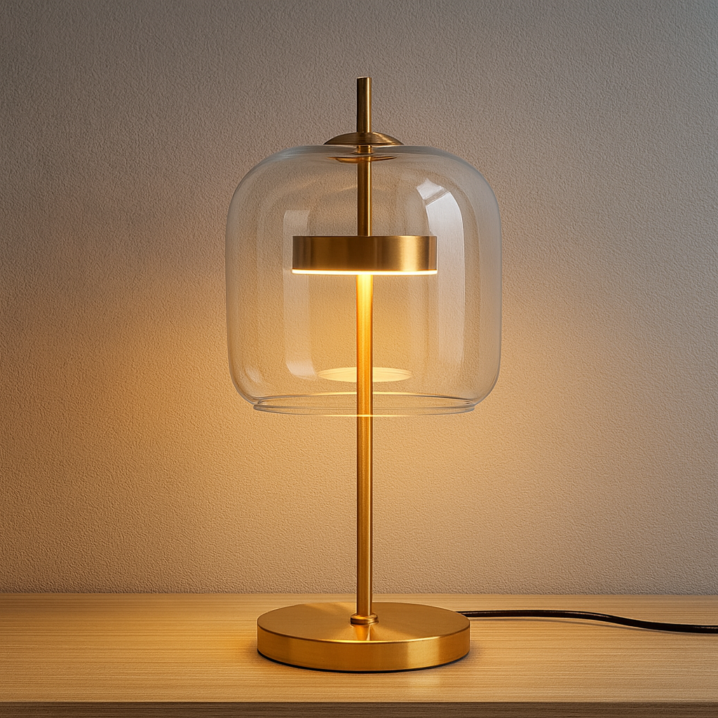 Aurelia | Stained Glass Table Lamp with Gold Iron Base | Elegant Bedside Lighting for Cozy Modern Spaces 2