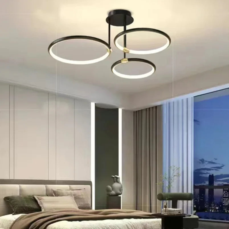 Aurevino | Modern Chandelier with Dimmable LED & Geometric Design | Gold Hanging Light Fixture for Contemporary Interiors 5