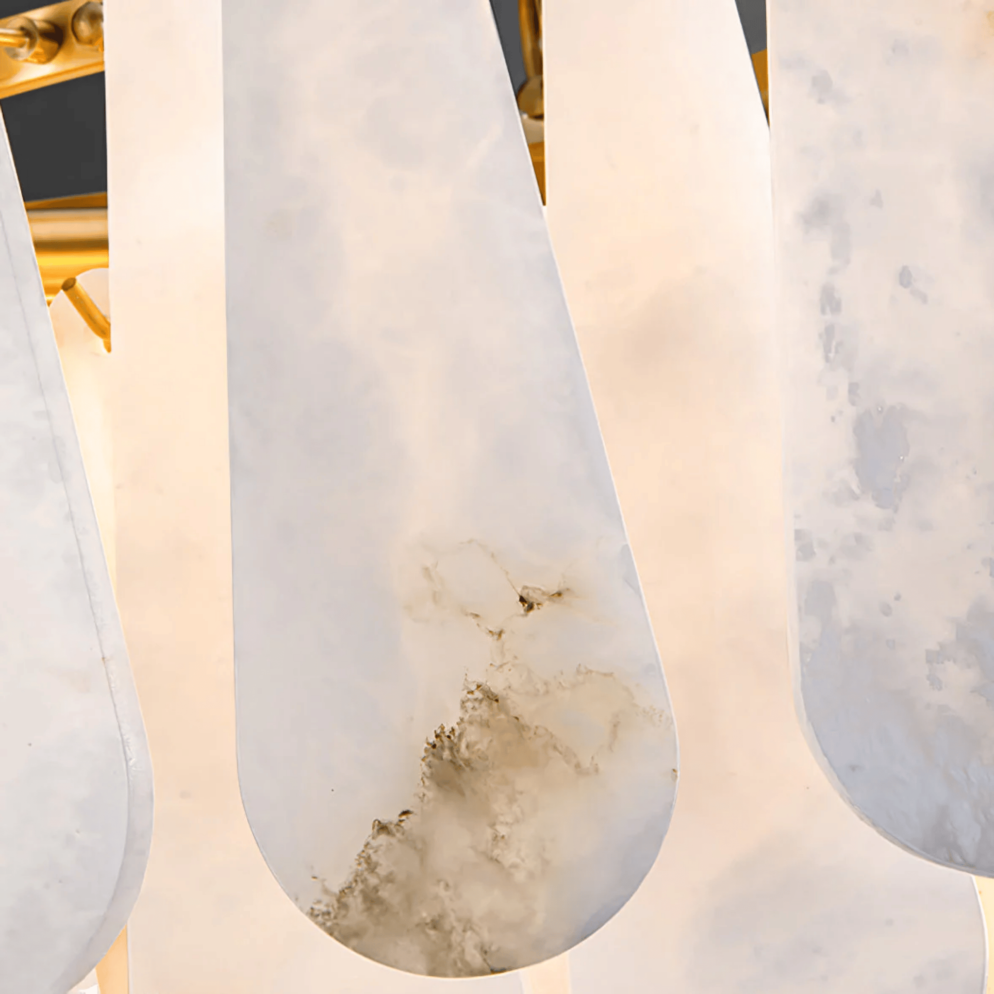 Cascade Marble Chandelier | Modern Designer Fixture with Adjustable Height | Elegant Gold Hanging Light for Sophisticated Spaces 2