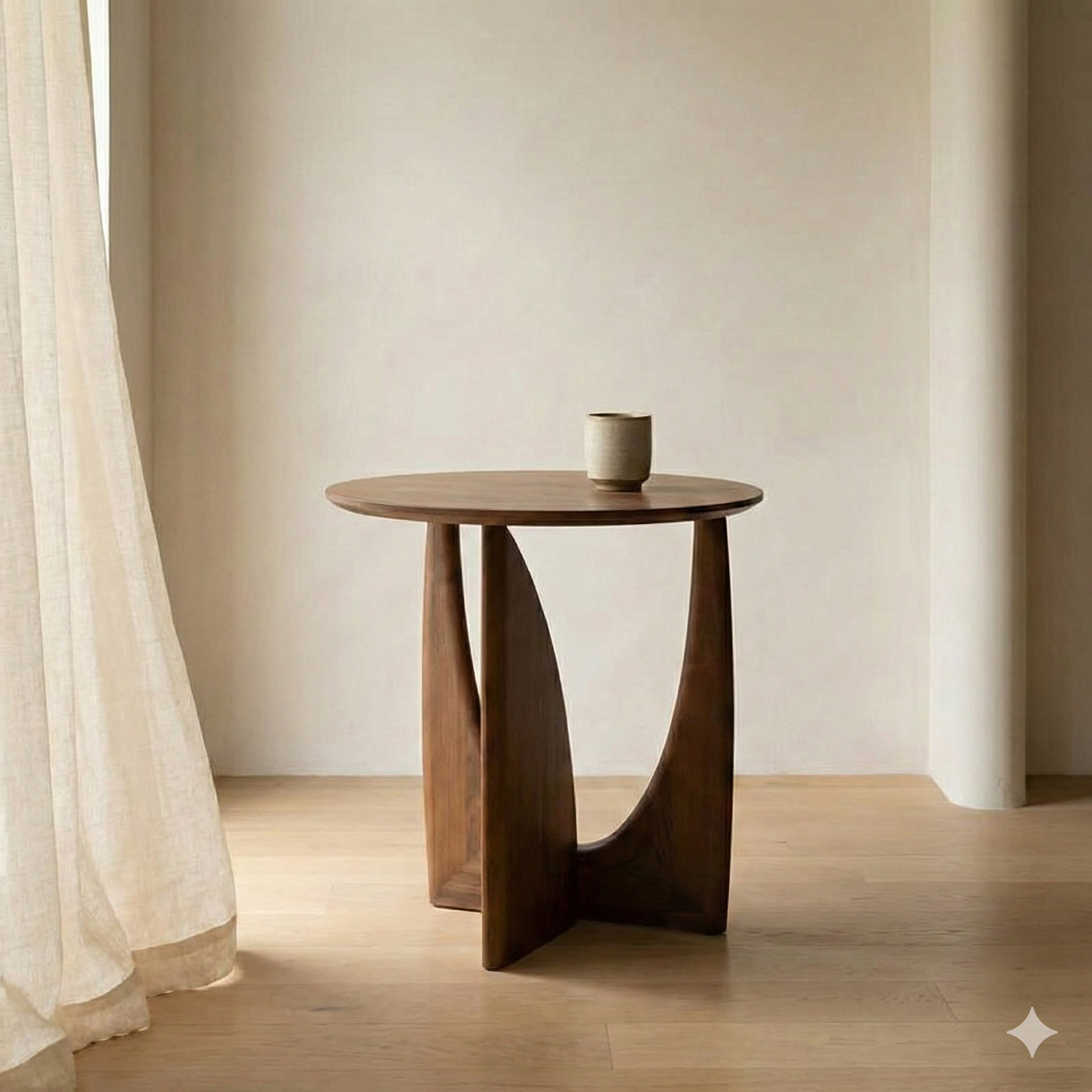 Cecilia | Scandinavian Bedside Table with Round Design & Solid Wood | Versatile Accent for Any Room 2