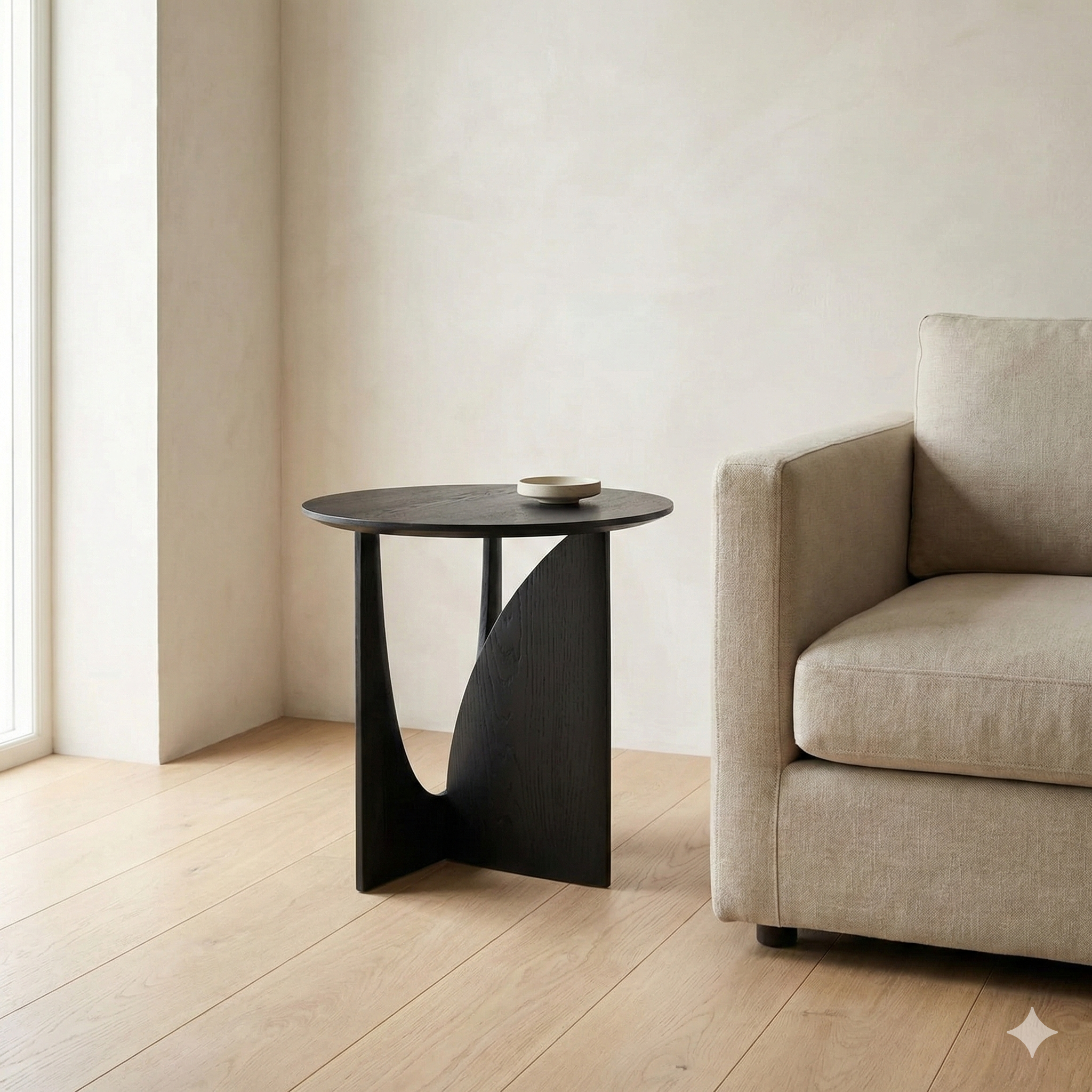 Cecilia | Scandinavian Bedside Table with Round Design & Solid Wood | Versatile Accent for Any Room 3