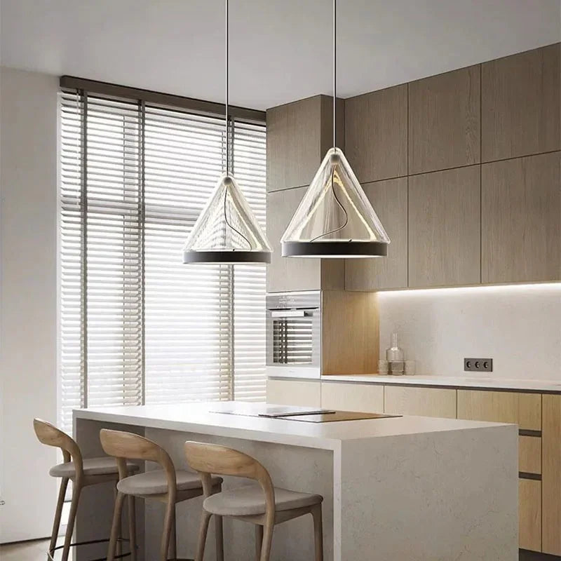 Cheryll Collection | Glass Pendant Light Fixture with Adjustable Height | Modern Kitchen Pendant Lighting for Custom Ambiance 2