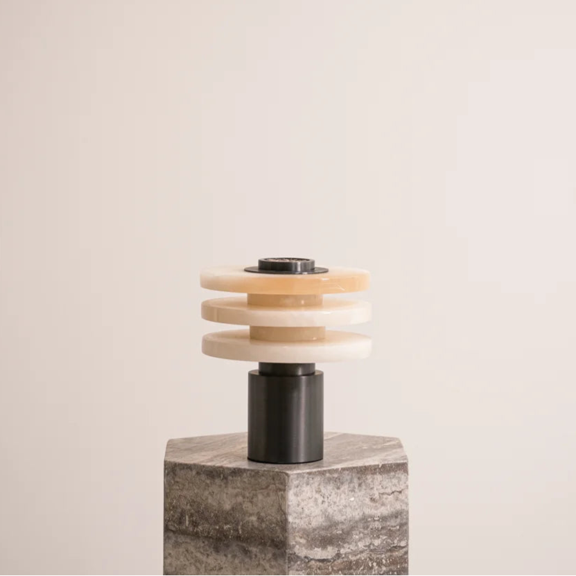 Contemporary Portable Table Lamp with Touch Control & Marble Shade | Stylish LED Light for Any Space 0