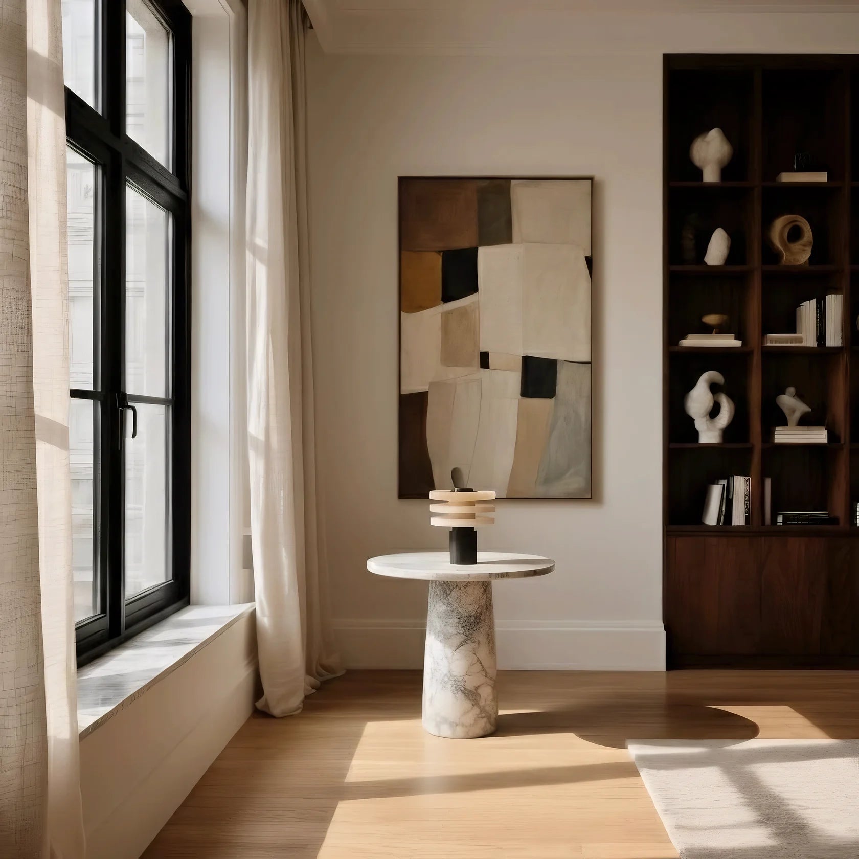 Contemporary Portable Table Lamp with Touch Control & Marble Shade | Stylish LED Light for Any Space 3