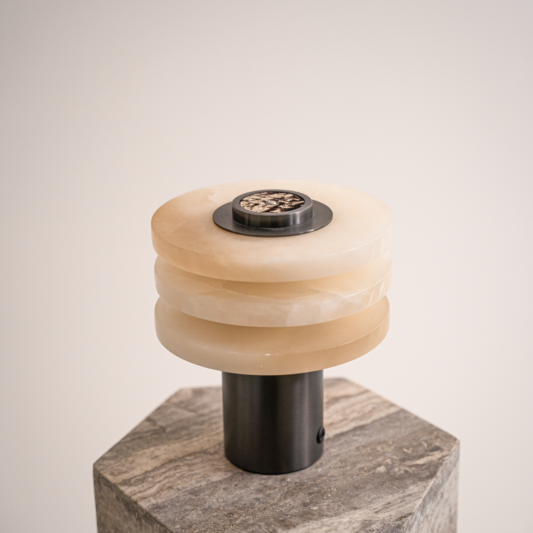 Contemporary Portable Table Lamp with Touch Control & Marble Shade | Stylish LED Light for Any Space 5