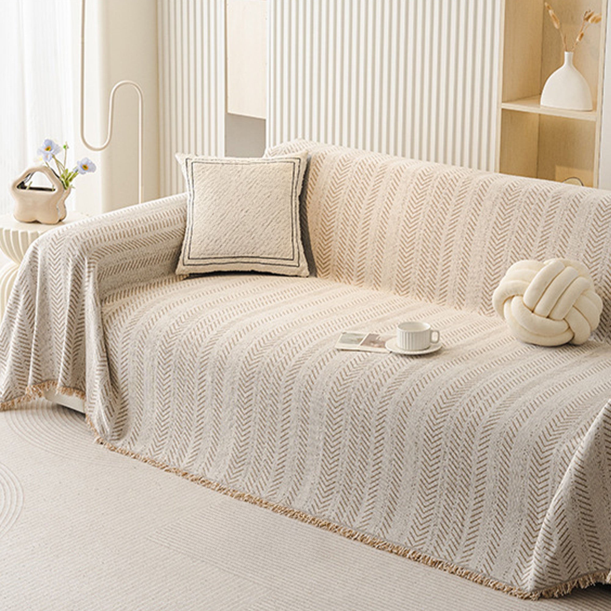 Cozy Chenille Sofa Cover | Anti-Scratch Design for Pet-Friendly Comfort 4