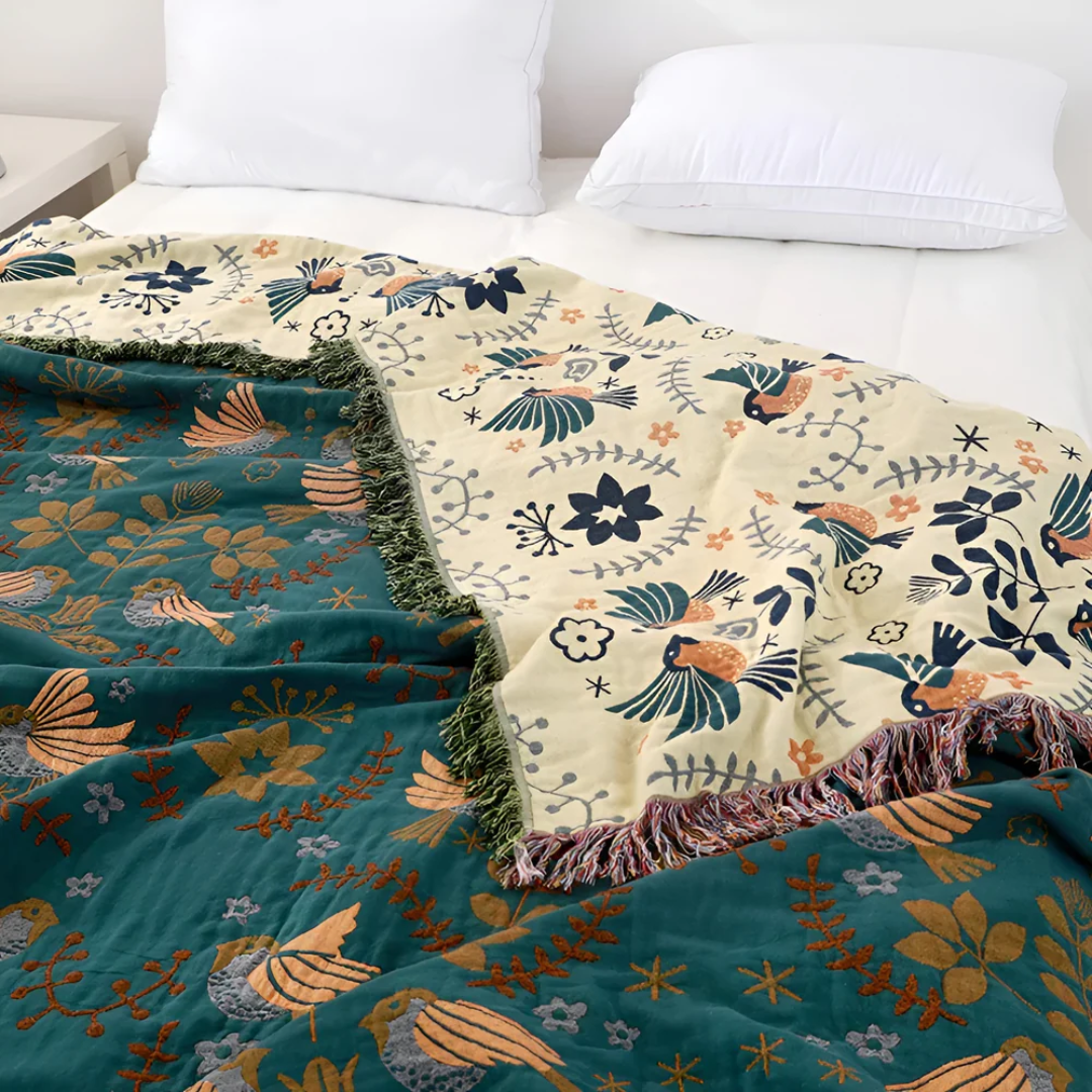 Cozy Collection | Warm Throw Blanket with Double-Sided Design | Luxurious Cotton for Year-Round Comfort 1