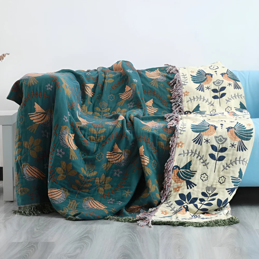 Cozy Collection | Warm Throw Blanket with Double-Sided Design | Luxurious Cotton for Year-Round Comfort 2