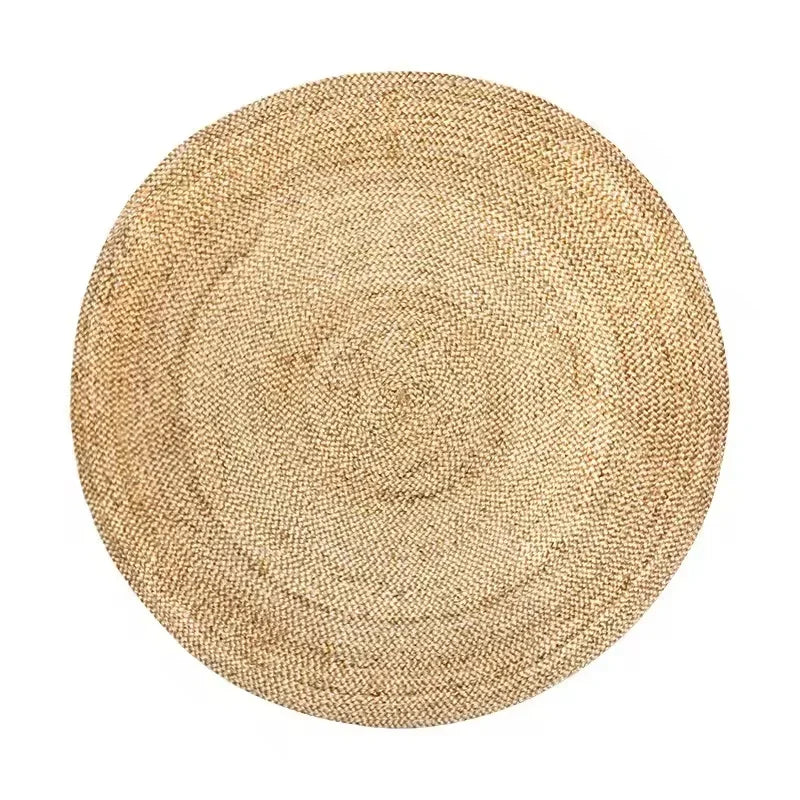 Eco-Friendly Collection | Round Jute Rug with Hand-Woven Design | Natural Fiber for Minimalist Decor 4