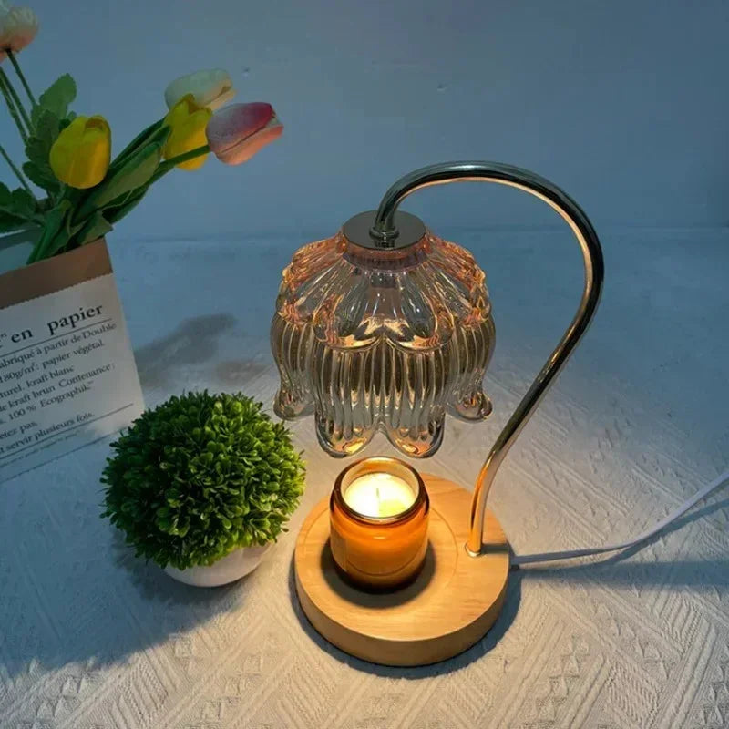 Elegant Candle Warmer Lamp | Glass Design with Adjustable Dimmer for Cozy Ambiance 3