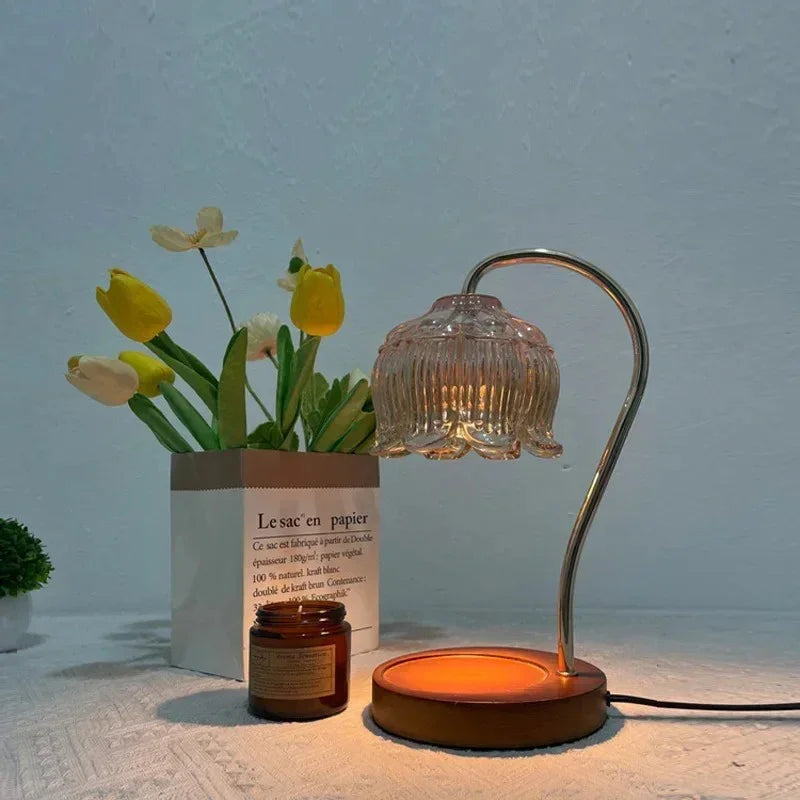 Elegant Candle Warmer Lamp | Glass Design with Adjustable Dimmer for Cozy Ambiance 5