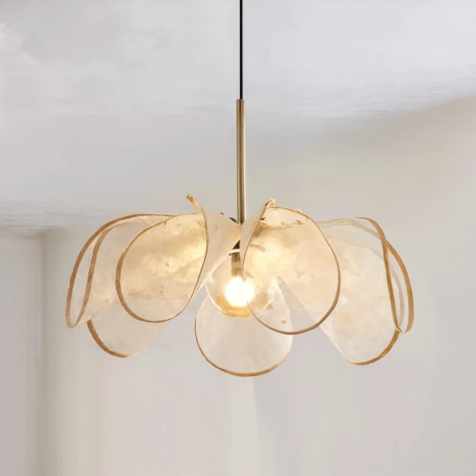 Elegant Ceiling Lamp | Soft Fabric Design with Adjustable Height | Cozy Lighting for Dining Room and Interiors 1