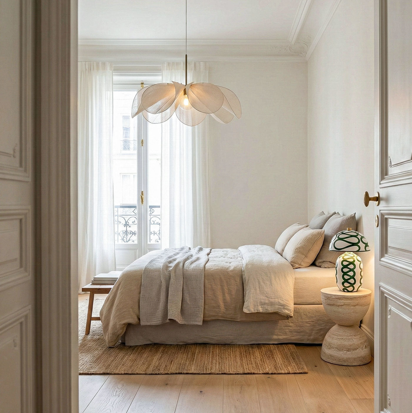 Elegant Ceiling Lamp | Soft Fabric Design with Adjustable Height | Cozy Lighting for Dining Room and Interiors 3