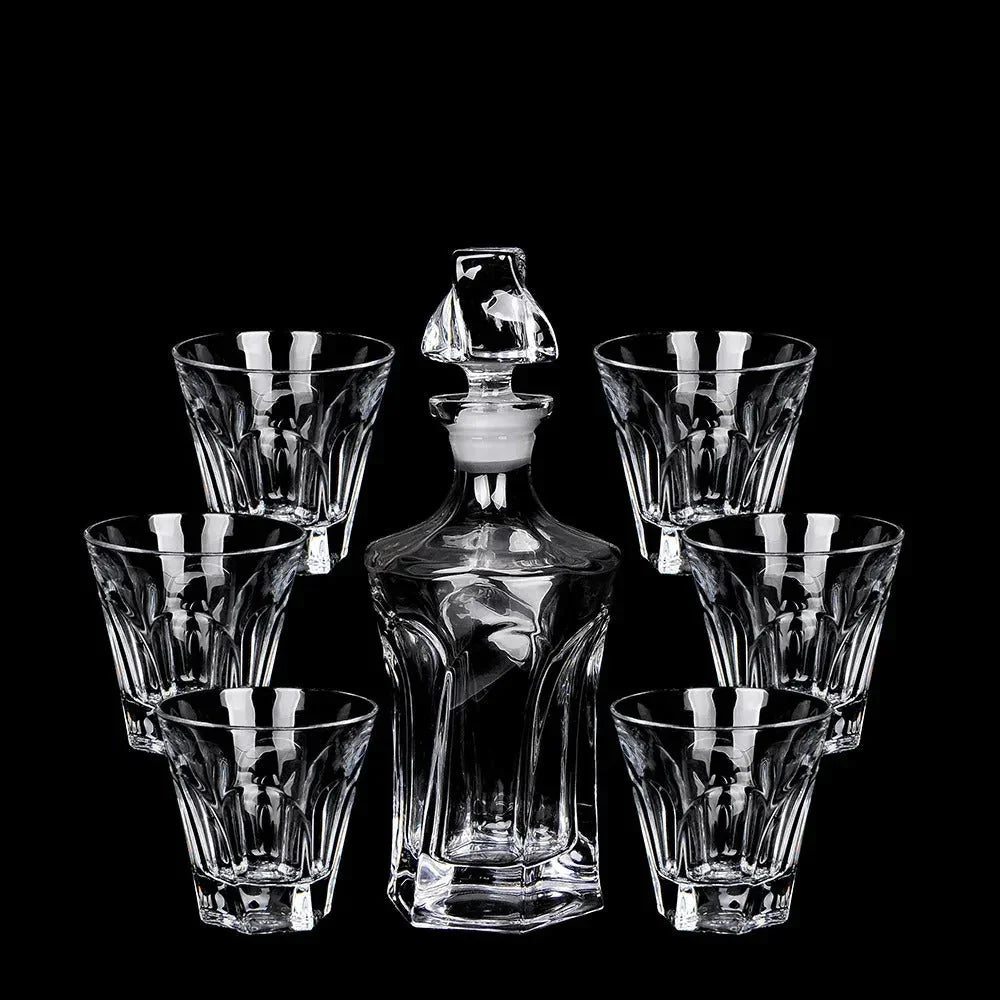 Elegant Crystal Wine Decanter Set with Matching Cups for Enhanced Flavor Experience 13