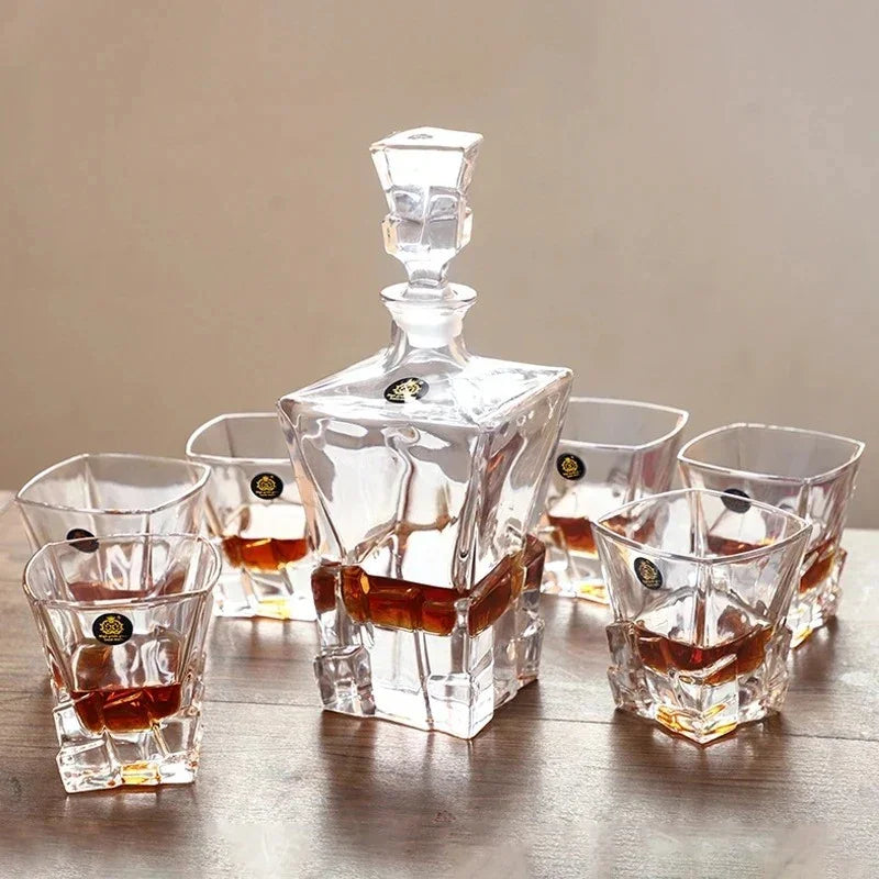 Elegant Crystal Wine Decanter Set with Matching Cups for Enhanced Flavor Experience 2