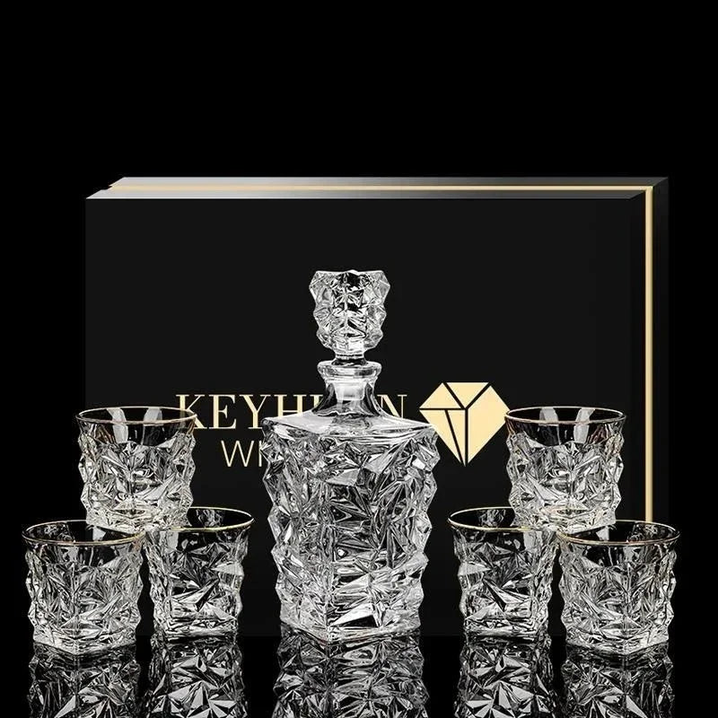 Elegant Crystal Wine Decanter Set with Matching Cups for Enhanced Flavor Experience 8