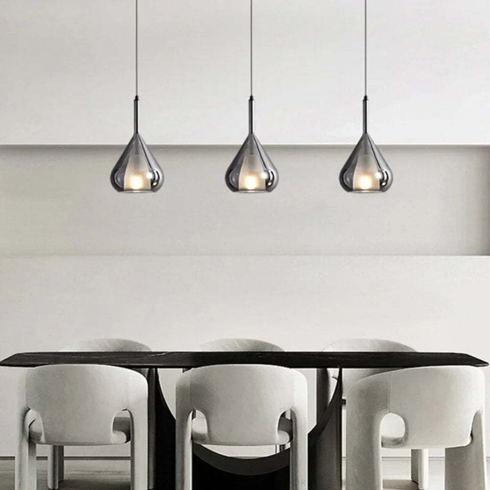Elegant Glass Pendant Lighting with Adjustable Height & Waterdrop Design for Modern Interiors 2