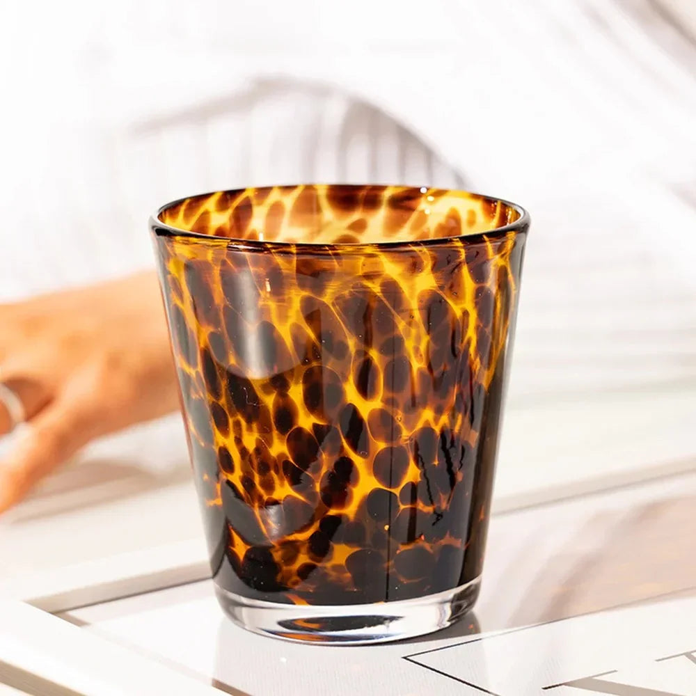 Elegant Glassware | High-Quality Drinking Glass with Leopard Print Design | Stylish Cocktail and Everyday Use for Enhanced Flavor 4