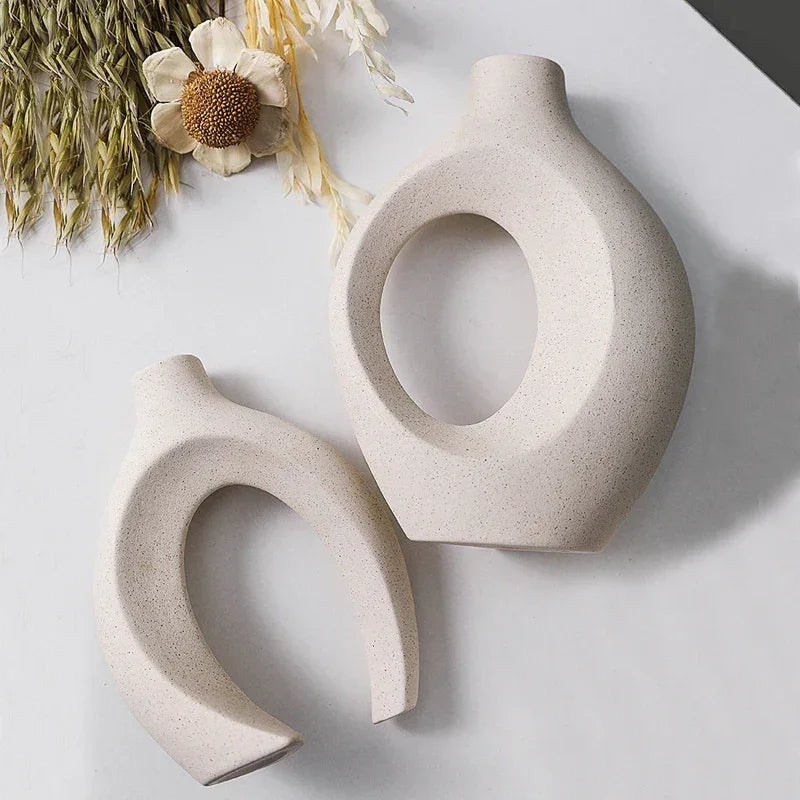 Elegant Home Decor | Ceramic Flower Vase with Textured Finish | Perfect for Floral Arrangements 3