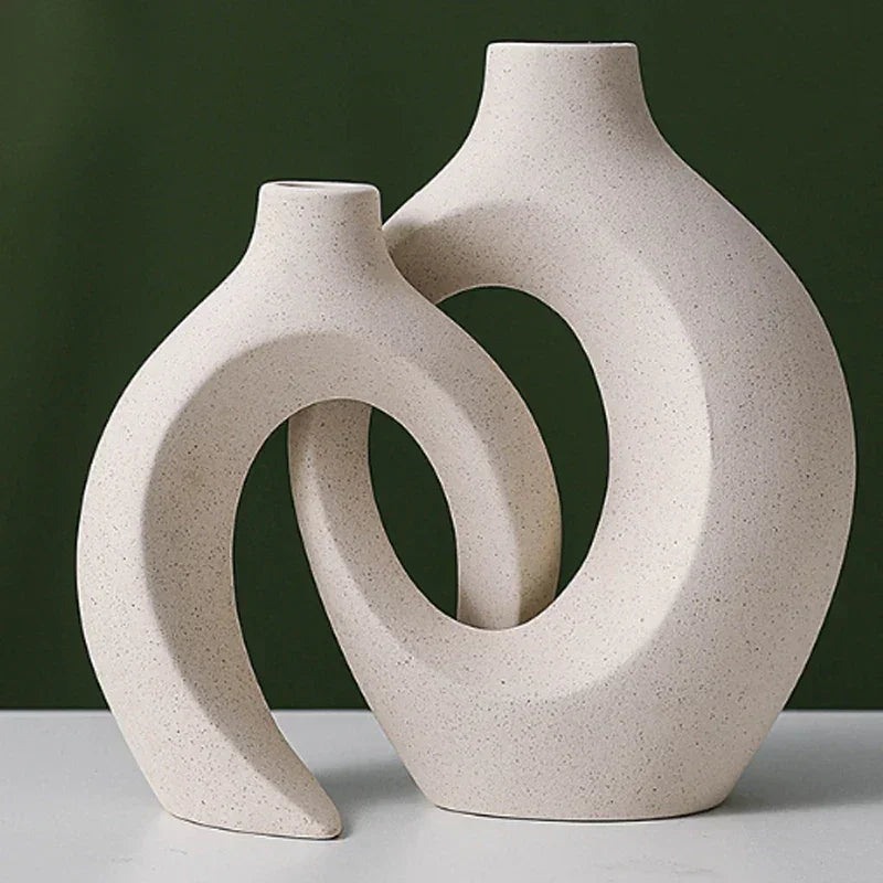 Elegant Home Decor | Ceramic Flower Vase with Textured Finish | Perfect for Floral Arrangements 4