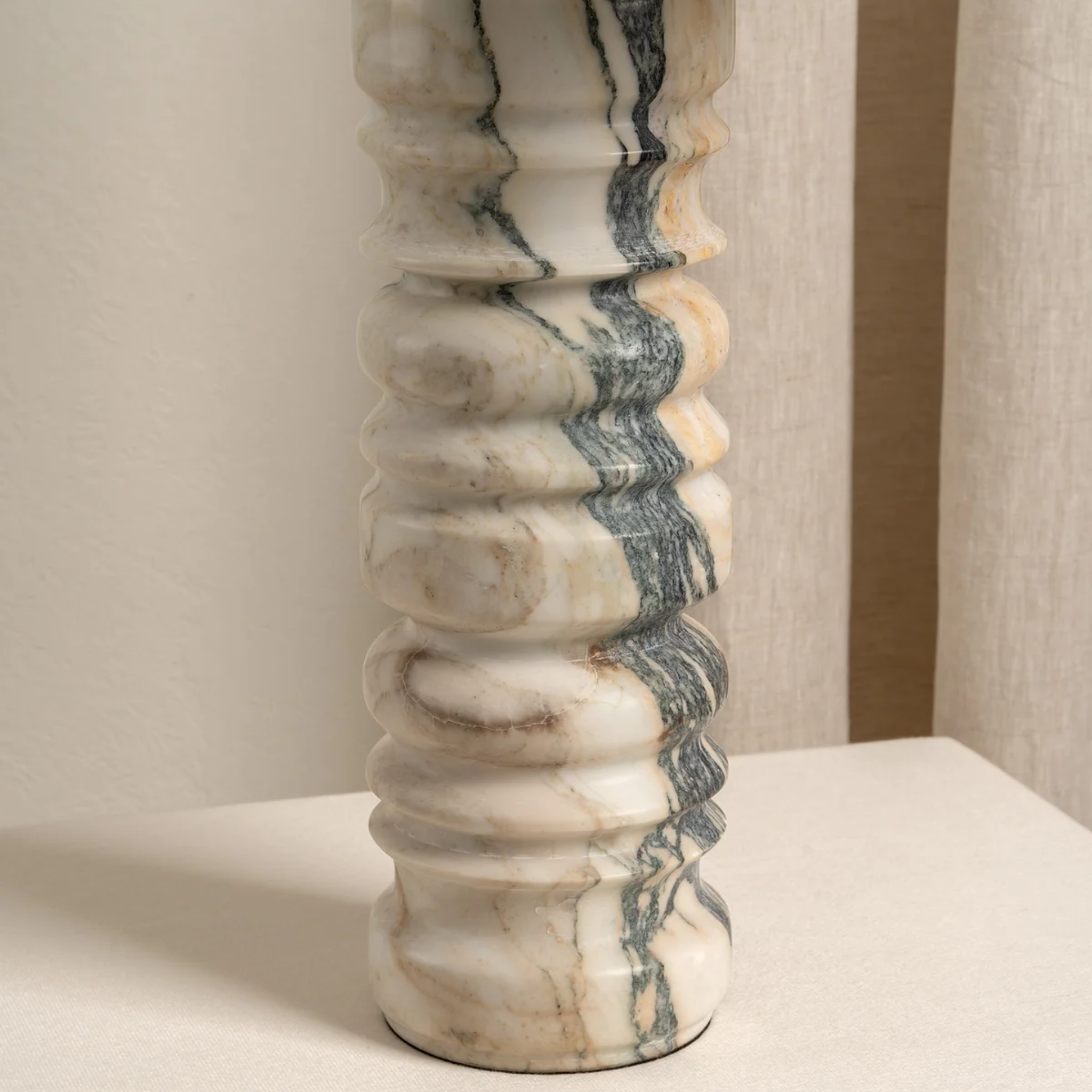 Elegant Marble Table Lamp with Soft Diffused Shade | Timeless Design for Ambient Lighting 5