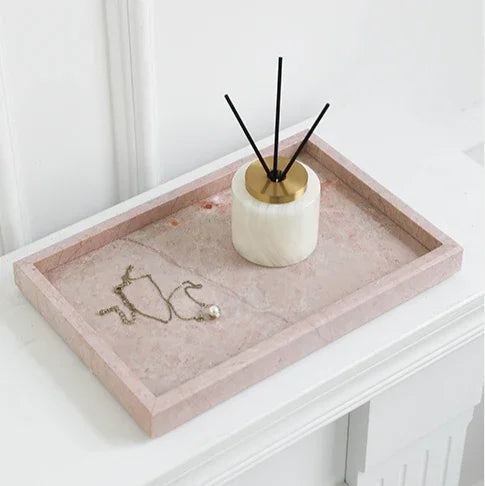 Elegant Marble Tray | Round Marble Tray with Hand-Polished Finish | Versatile Home Decor for Jewelry and Serving 5