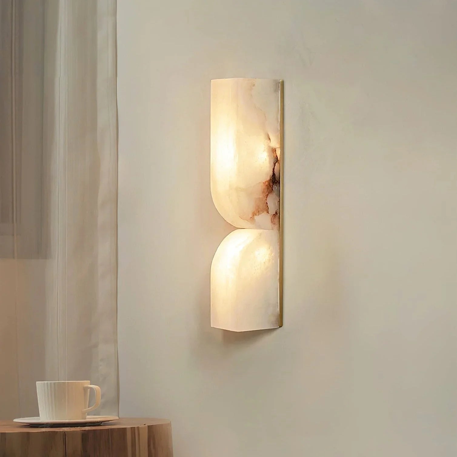 Elegant Marble Wall Sconce Lighting with Integrated LED for Cozy Ambiance 8