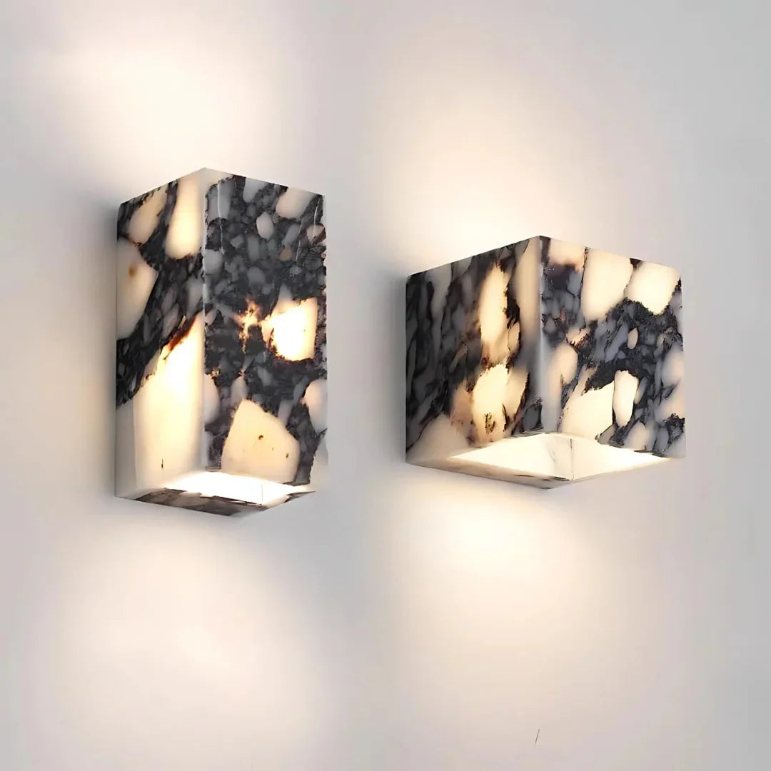 Elegant Marble Wall Sconce with Adjustable LED Lighting | Modern Wall Lamp for Timeless Home Decor 1
