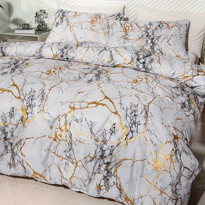 Elegant Marble | King Size Duvet Cover with Silky Soft Fabric | Hypoallergenic Bed Cover for Ultimate Comfort 4