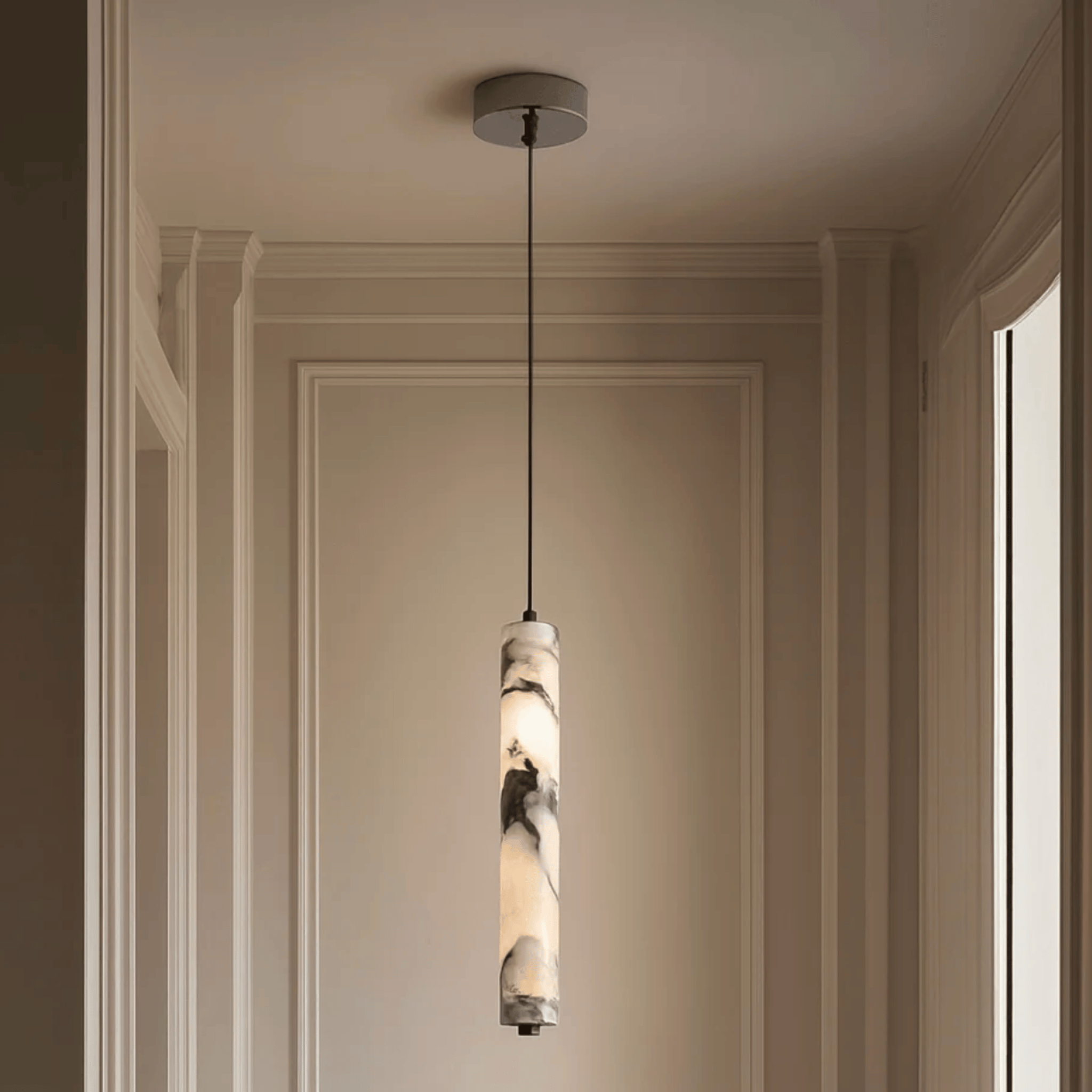Elegant Natural Stone | Pendant Lamp with Adjustable Height | Unique Textures for Kitchen Pendant Lighting 1