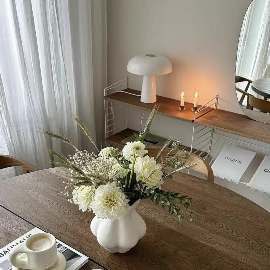 Elegant Nordic Table Lamp with Marble Base & Frosted Glass Shade for Cozy Ambiance 4