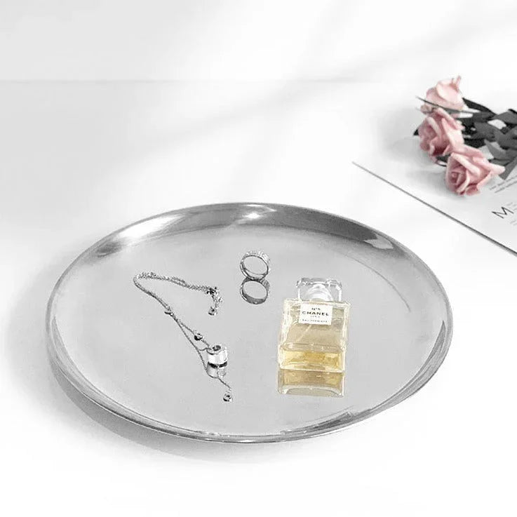 Elegant Serving Tray | Stainless Steel Serveware with Easy-Clean Surface | Perfect for Effortless Entertaining and Serving 0