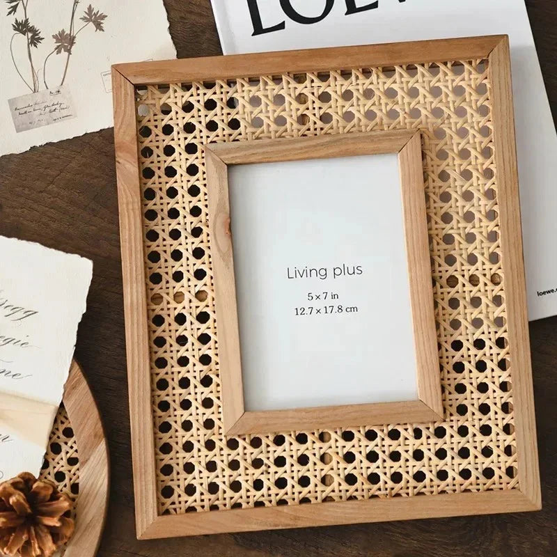 Elegant Solid Wood Picture Frame with Handmade Craftsmanship | Japanese-Inspired Boho Design for Cherished Memories 2