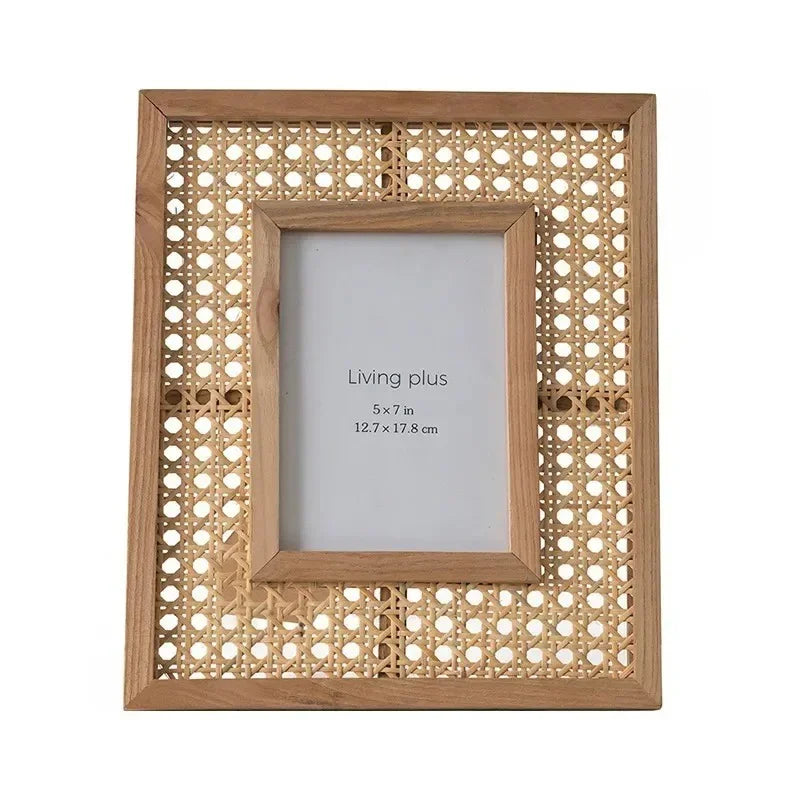 Elegant Solid Wood Picture Frame with Handmade Craftsmanship | Japanese-Inspired Boho Design for Cherished Memories 3