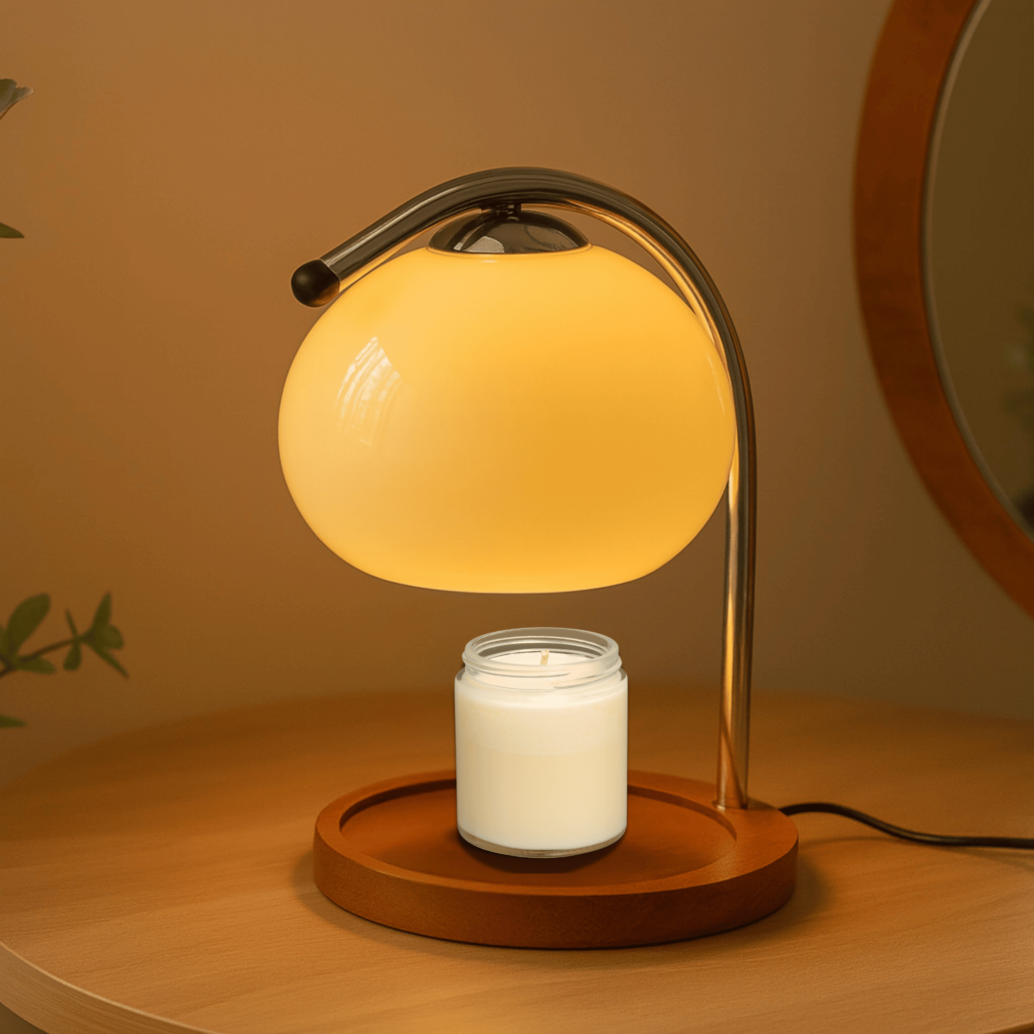 Elegant Stained Glass Aroma Lamp with LED Light | Vintage Design for Soothing Ambiance 3