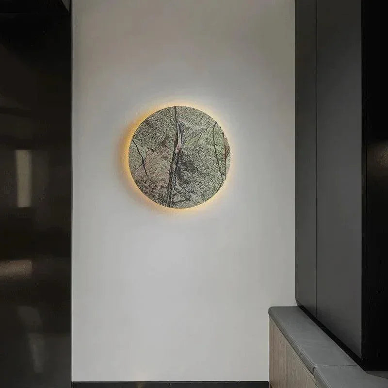 Elegant Stone Wall Sconce Lighting with LED Options | Unique Decor for Ambient Atmosphere 4