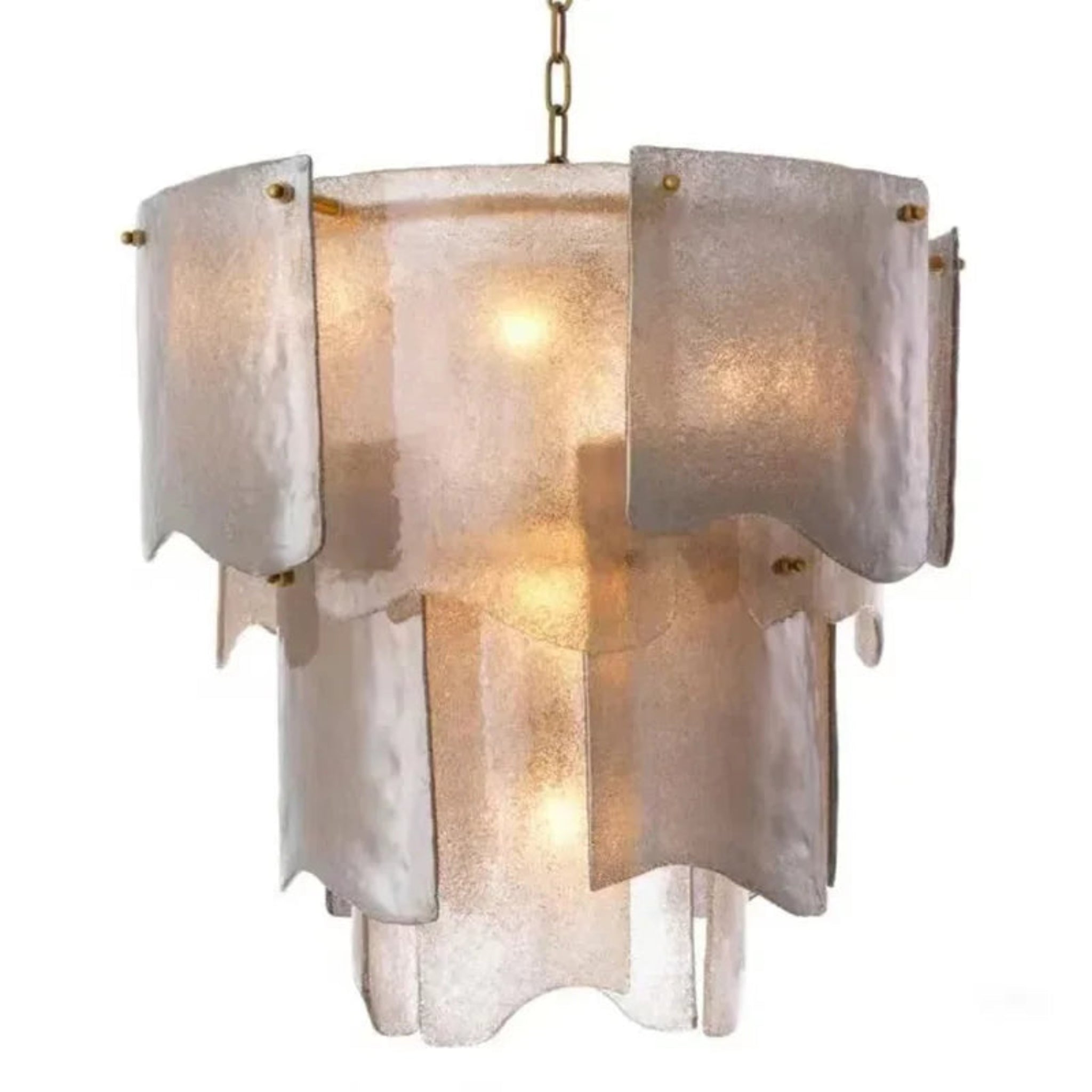 Elegant Tiered Glass Chandelier Light with Adjustable Height | Modern Designer Fixture for Ambient Illumination 2