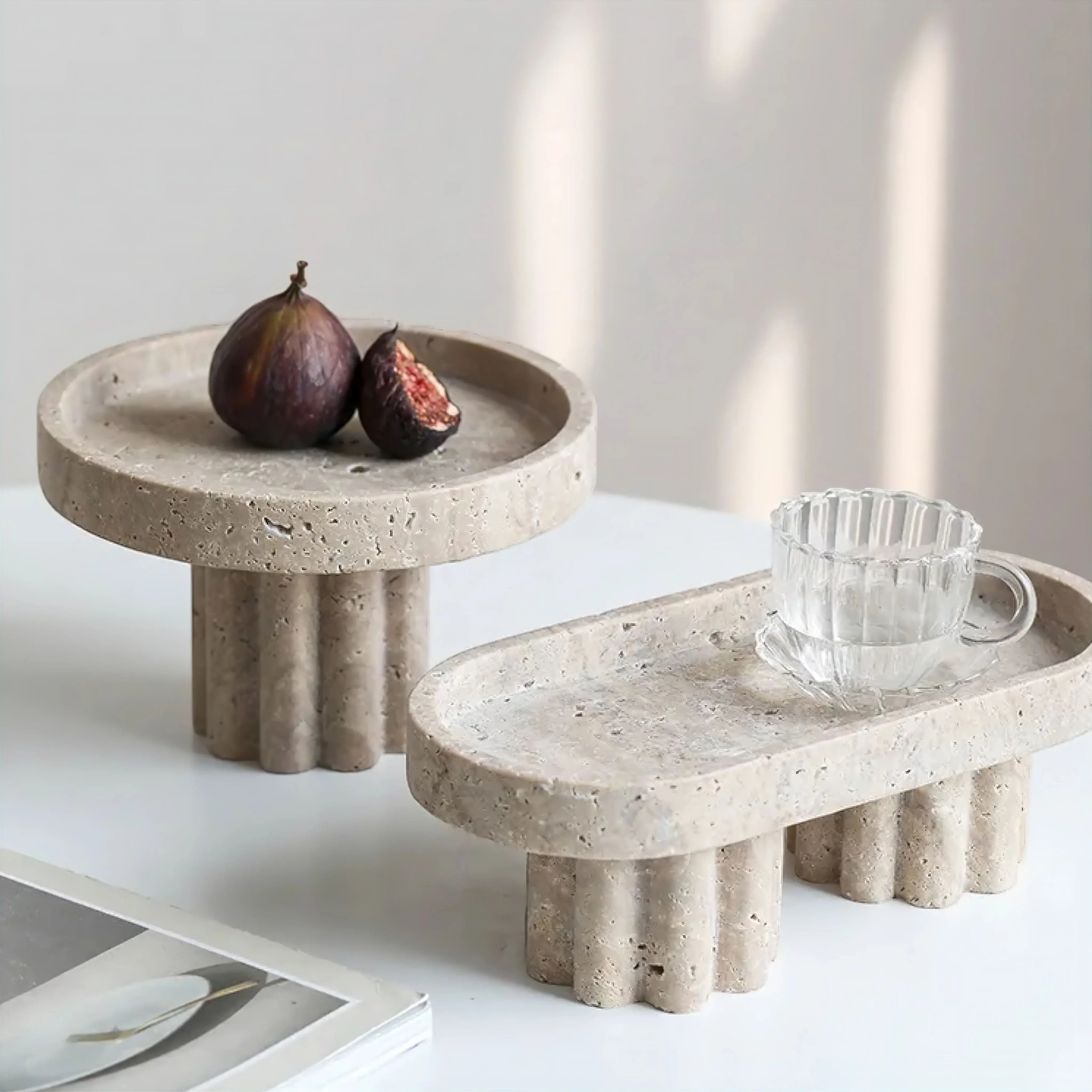 Elegant Travertine Decorative Tray with Premium Design | Stylish Organizer for Clutter-Free Living 3