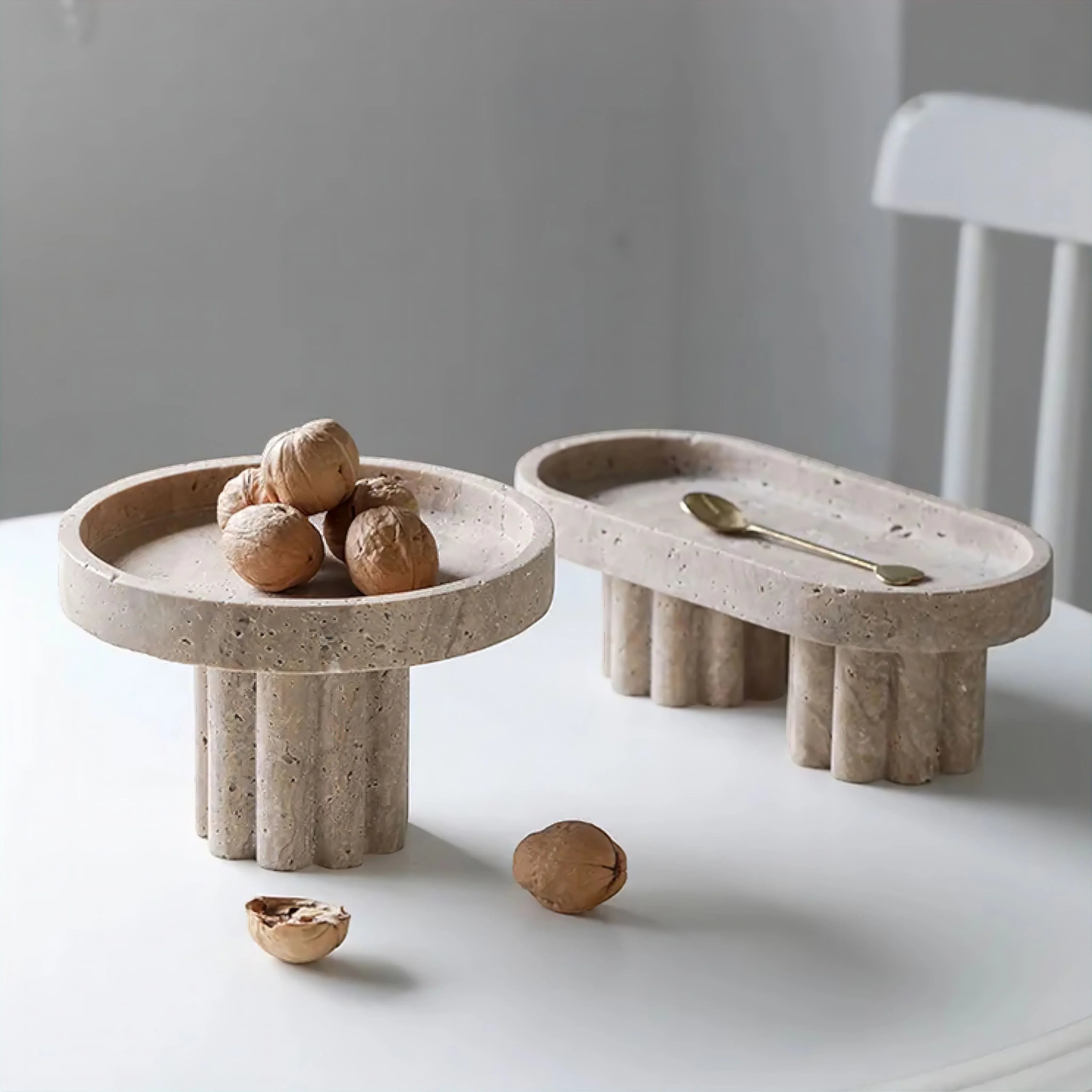 Elegant Travertine Decorative Tray with Premium Design | Stylish Organizer for Clutter-Free Living 4