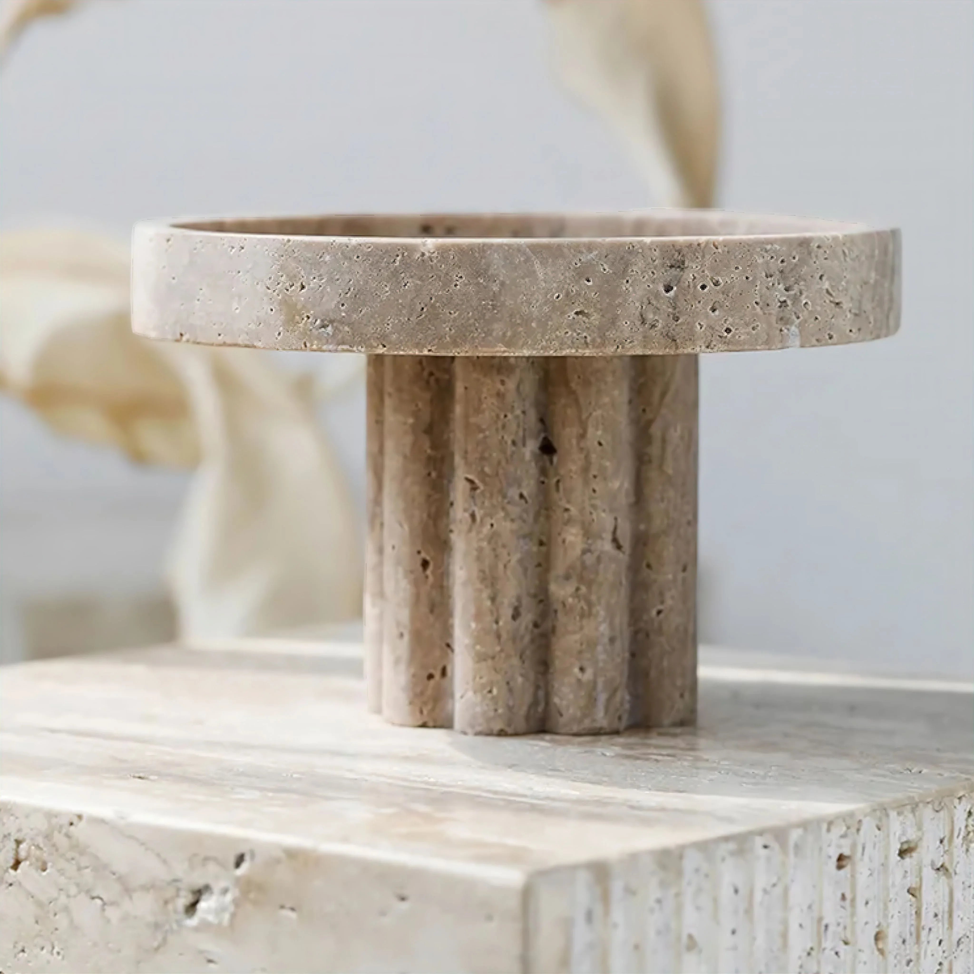 Elegant Travertine Decorative Tray with Premium Design | Stylish Organizer for Clutter-Free Living 5