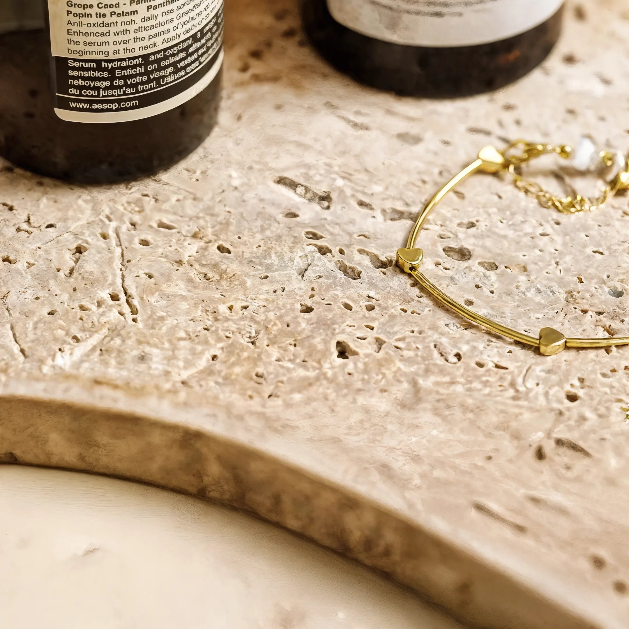 Elegant Travertine Marble Tray Set | Unique Organic Design for Stylish Serving 5