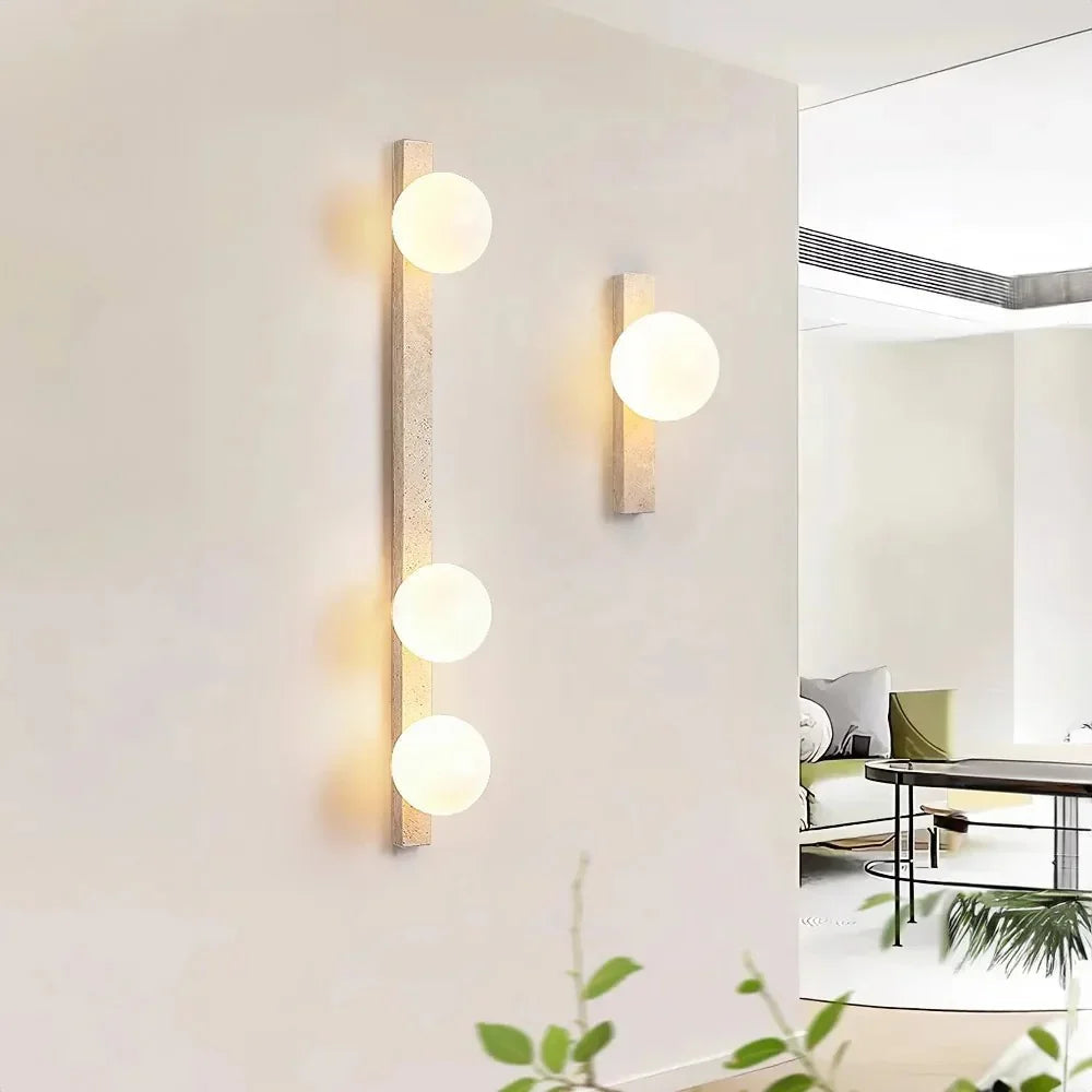 Elegant Wall Lamp | Travertine Wall Sconce Lighting with Soft LED Glow | Cozy Atmosphere for Bedrooms and Living Rooms 1