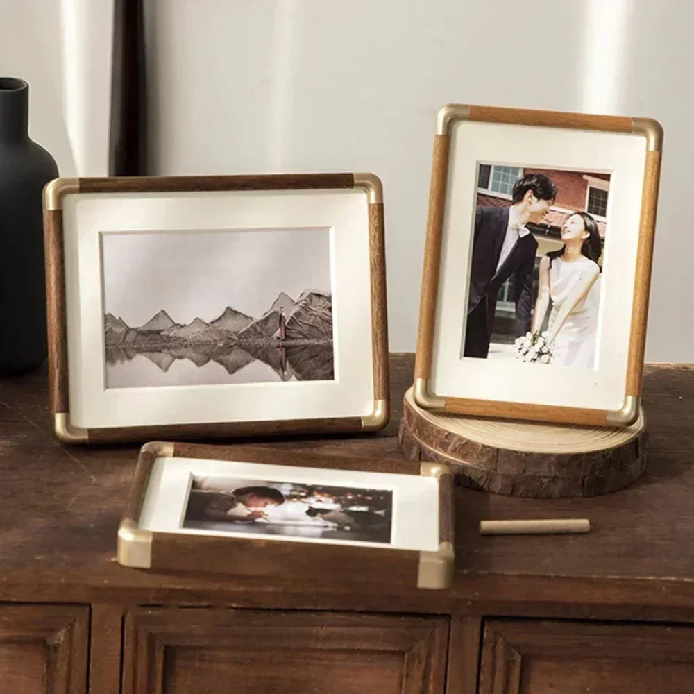 Elegant Wood Photo Frame | Vintage Design with Corner Detailing | Perfect for Cherished Memories in Home or Office Decor 1