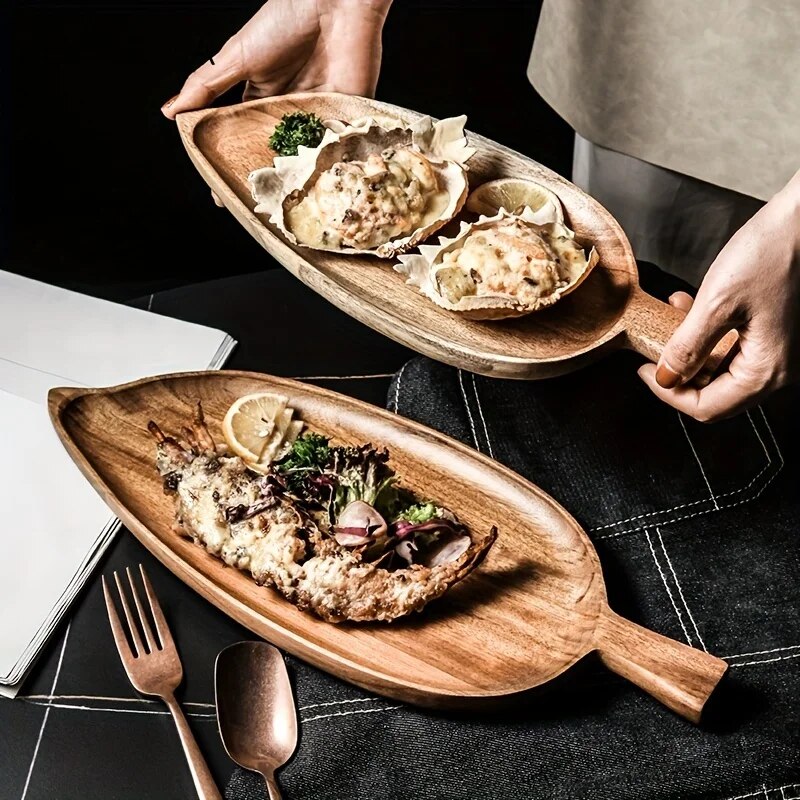Elegant Wooden Serving Plate | Handcrafted Platter for Tapas & Decor 0