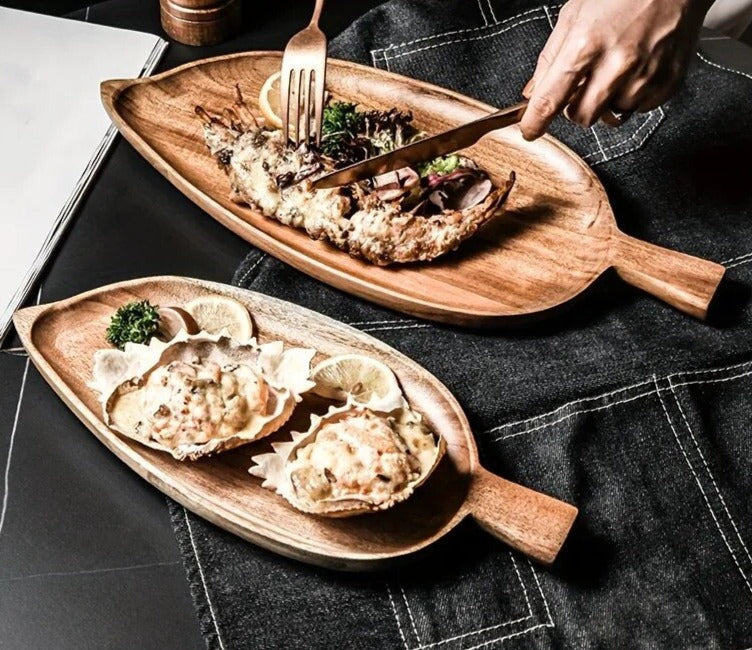 Elegant Wooden Serving Plate | Handcrafted Platter for Tapas & Decor 1